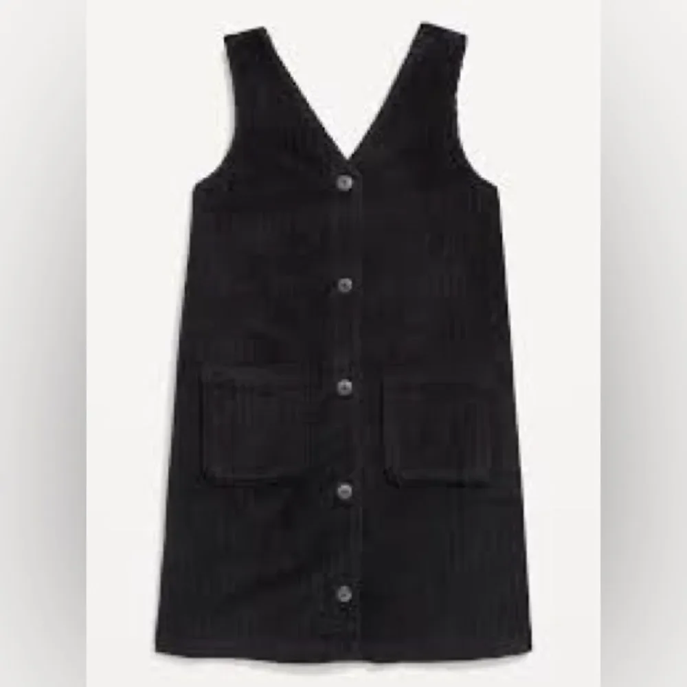 Sleeveless Button-Front Corduroy Dress for Girls